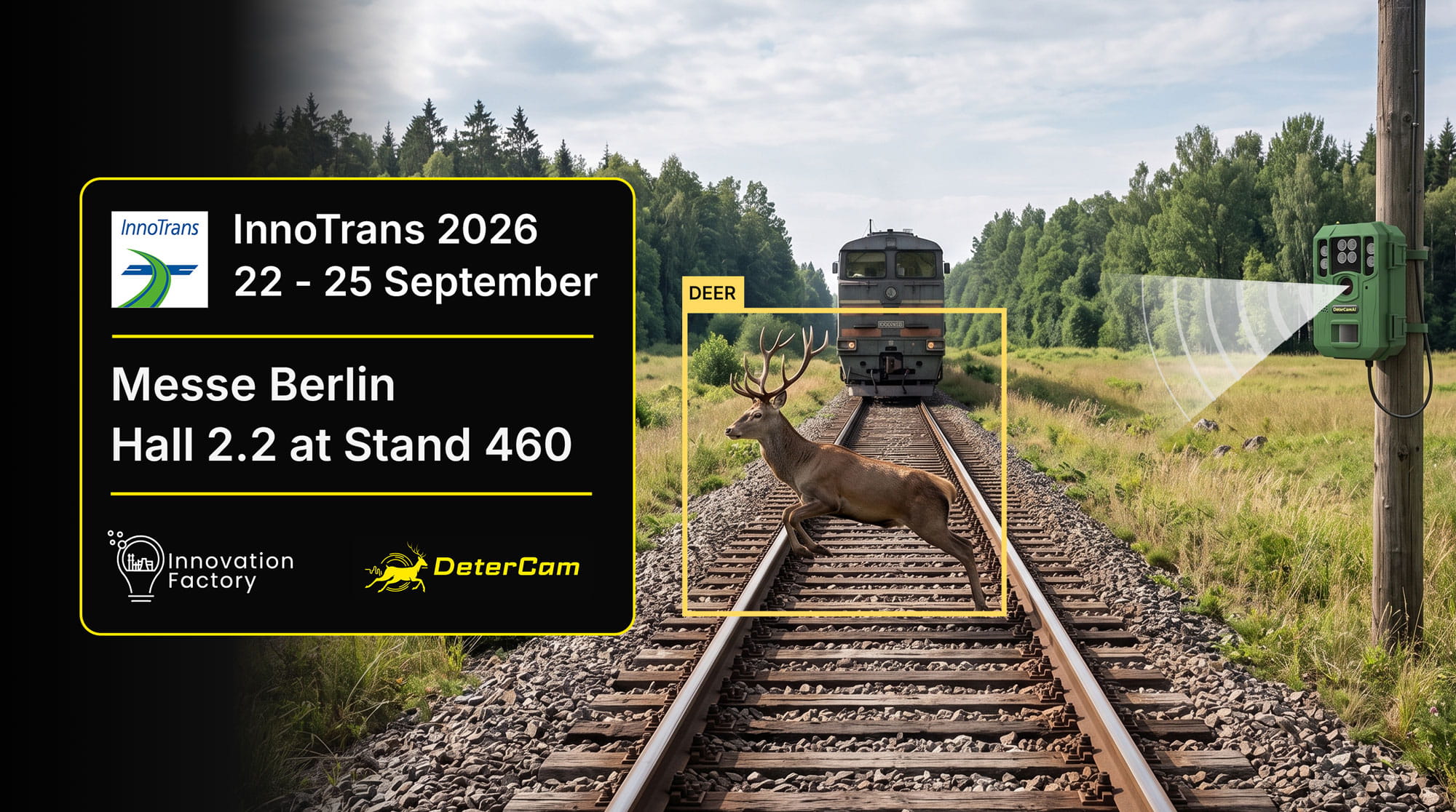 Innovation Factory AI wildlife deterrence system at InnoTrans 2026 Berlin